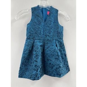 Elegant Blue Floral Kids Dress